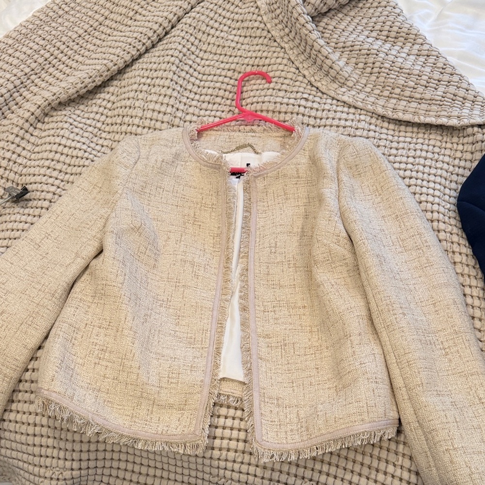 DKNY Cream Textured Blazer